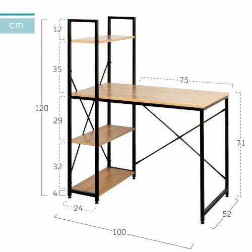 Stol s policom Max Home Čelik Melamin iverica 100 x 120 x 52 cm Cijena