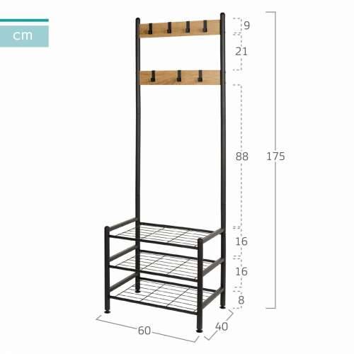 Vješalica za kapute s policom Max Home Čelik Melamin iverica Minimalistički 60 x 175 x 40 cm Cijena
