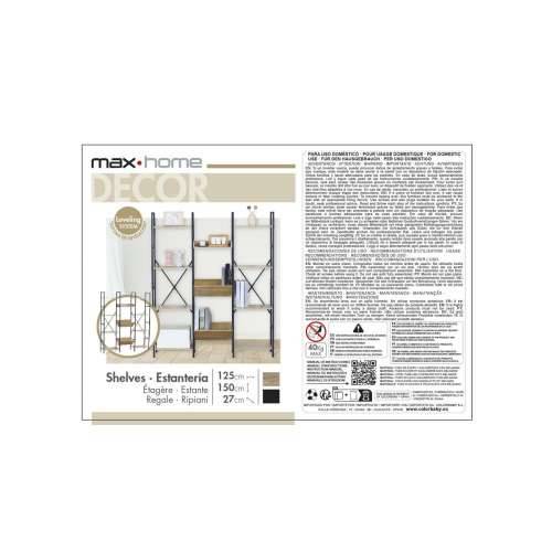 Polica Max Home Čelik Melamin iverica 125 x 150 x 27 cm Cijena