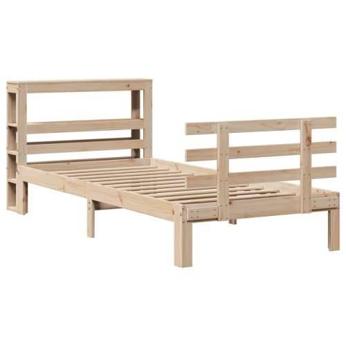 Okvir kreveta s uzglavljem 90 x 200 cm od masivne borovine Cijena