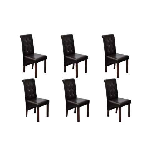 Blagovaonske stolice od umjetne kože 6 kom smeđe Cijena