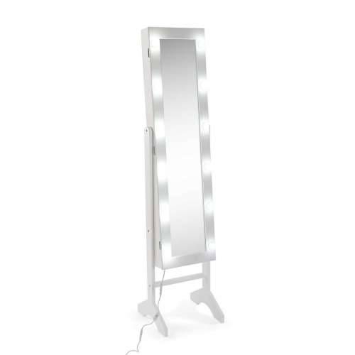 Zidno ogledalo Versa Bijela Ogledalo Drvo MDF 35 x 153 x 35,2 cm Podni Stalak za Nakit Cijena