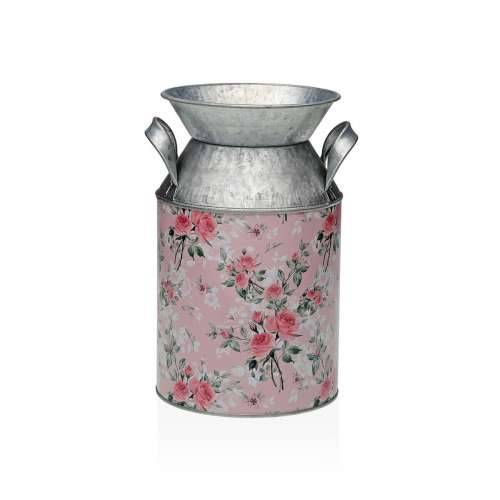 Vrč Versa Roza Metal Ziedi 13 x 15,5 x 21 cm Cijena
