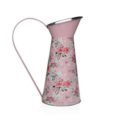 Vrč Versa Roza Metal Ziedi 16 x 28 x 22 cm Cijena