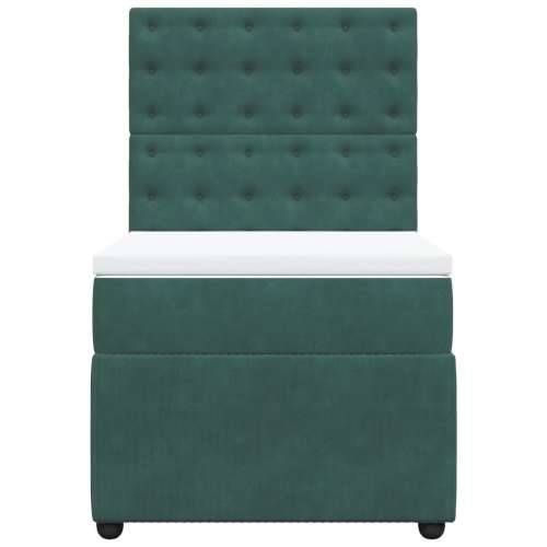 Box spring krevet s madracem tamnozeleni 90x190 cm baršunasti - Tamnozelena 90 x 190 cm gumbi Cijena