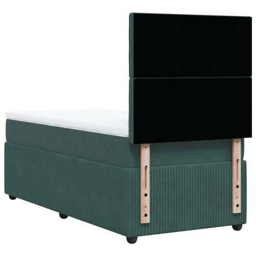 Box spring krevet s madracem tamnozeleni 90x190 cm baršunasti - Tamnozelena 90 x 190 cm gumbi Cijena