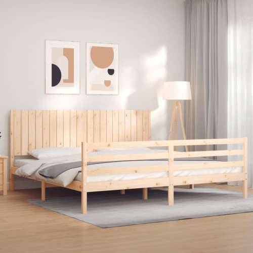Okvir kreveta s uzglavljem 200 x 200 cm od masivnog drva - Prirodna 200 x 200 cm Cijena