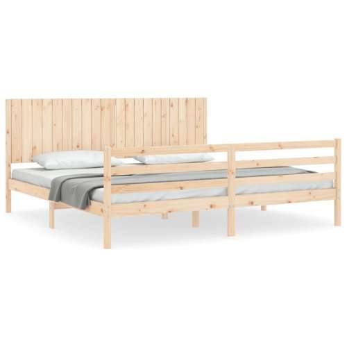 Okvir kreveta s uzglavljem 200 x 200 cm od masivnog drva - Prirodna 200 x 200 cm Cijena