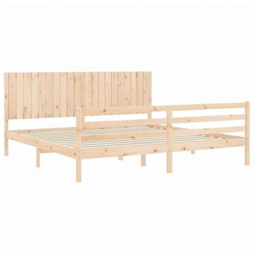 Okvir kreveta s uzglavljem 200 x 200 cm od masivnog drva - Prirodna 200 x 200 cm Cijena