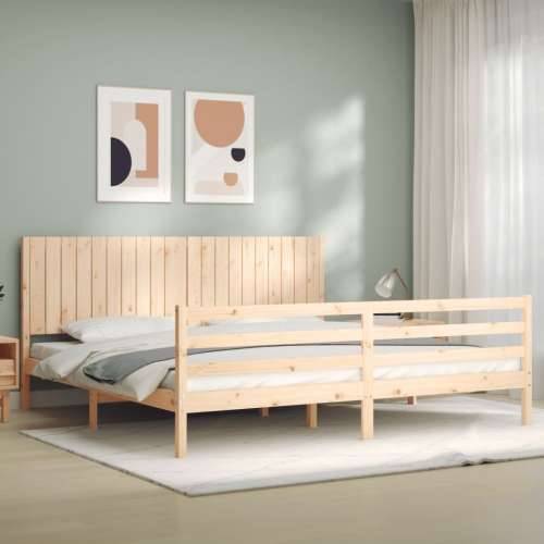 Okvir kreveta s uzglavljem 200 x 200 cm od masivnog drva - Prirodna 200 x 200 cm Cijena