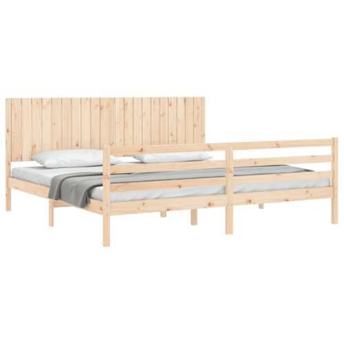 Okvir kreveta s uzglavljem 200 x 200 cm od masivnog drva - Prirodna 200 x 200 cm Cijena