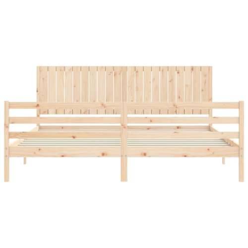 Okvir kreveta s uzglavljem 200 x 200 cm od masivnog drva - Prirodna 200 x 200 cm Cijena