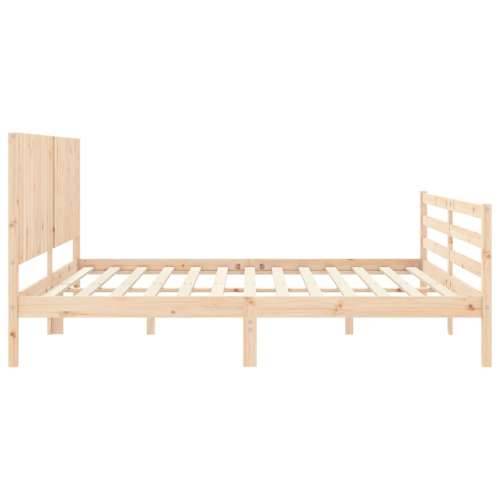 Okvir kreveta s uzglavljem 200 x 200 cm od masivnog drva - Prirodna 200 x 200 cm Cijena