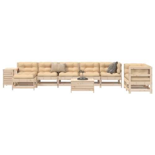 Vrtna garnitura - 10-dijelni set vrtnih sofa od masivne borovine - Prirodna boja bora 1 Cijena
