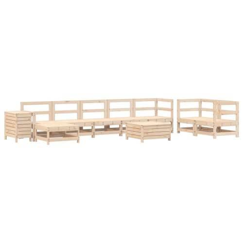 Vrtna garnitura - 10-dijelni set vrtnih sofa od masivne borovine - Prirodna boja bora 1 Cijena