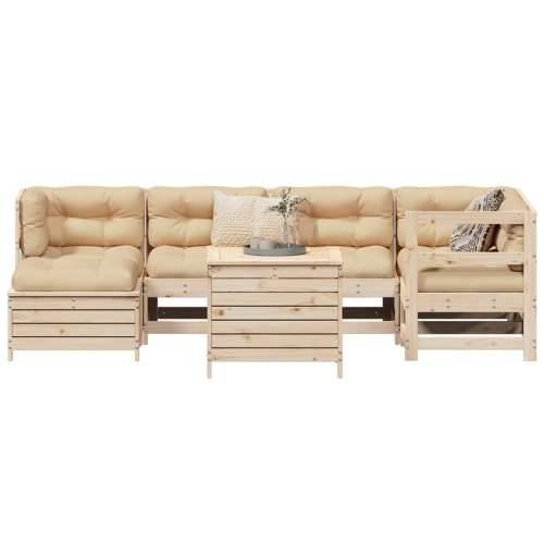 Vrtna garnitura - 7-dijelni set vrtnih sofa od masivne borovine - Prirodna boja bora 1 Cijena