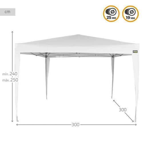 Sjenica Aktive 300 x 250 x 300 cm Čelik Bijela Plastika Cijena