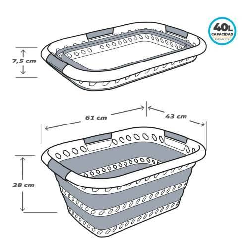 Sklopiva Košara za Odjeću Aktive polipropilen TPR 61 x 7,5 x 43 cm 61 x 28 x 43 cm (4 kom.) Cijena