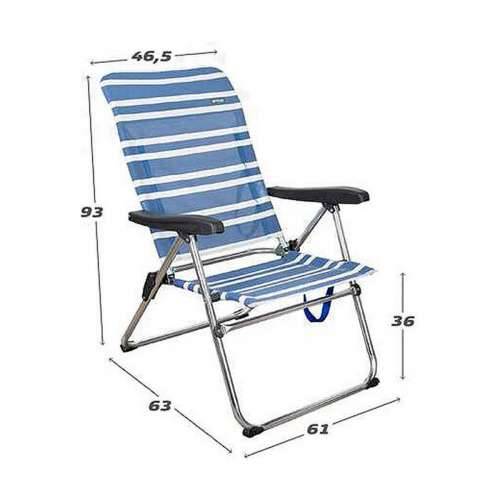 Stolica za za plažu Color Baby 61 x 63 x  93 cm Bijela Mornarsko plava Cijena