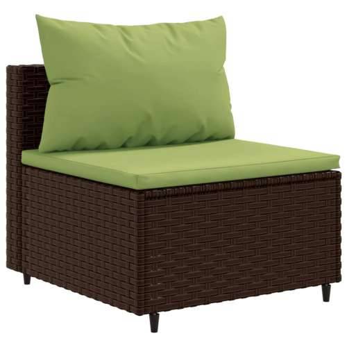 Vrtna garnitura - 10-dijelni set vrtnih sofa od poliratana s jastucima smeđi - Smeđe-zelena 9 Cijena