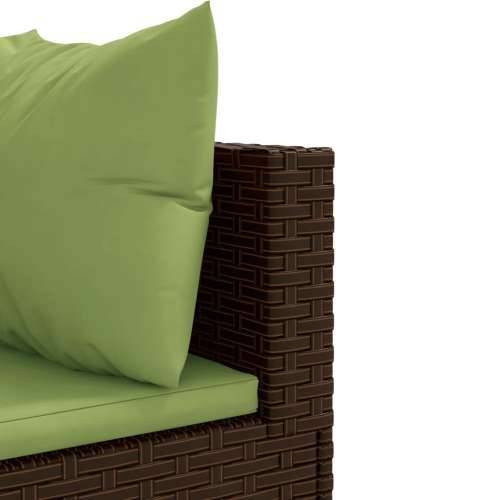 Vrtna garnitura - 10-dijelni set vrtnih sofa od poliratana s jastucima smeđi - Smeđe-zelena 9 Cijena