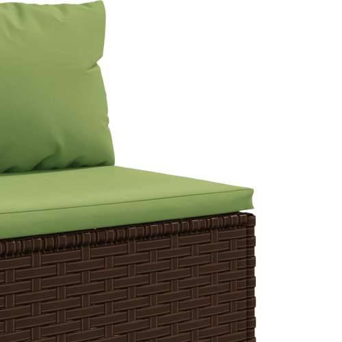 Vrtna garnitura - 10-dijelni set vrtnih sofa od poliratana s jastucima smeđi - Smeđe-zelena 9 Cijena