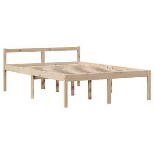 Krevet s regalom za knjige bez madraca 140x200 cm od borovine - Prirodna 140 x 200 cm Cijena
