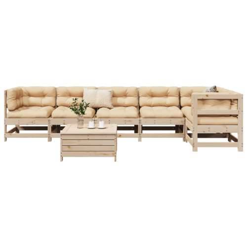 Vrtna garnitura - 7-dijelni set vrtnih sofa od masivne borovine - Prirodna boja bora 1 Cijena
