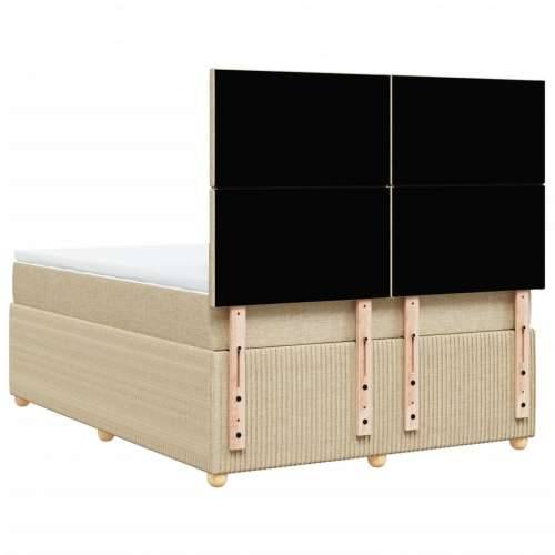 Krevet s oprugama i madracem krem 140x200 cm od tkanine - Krema 140 x 200 cm Gladak dizajn Cijena