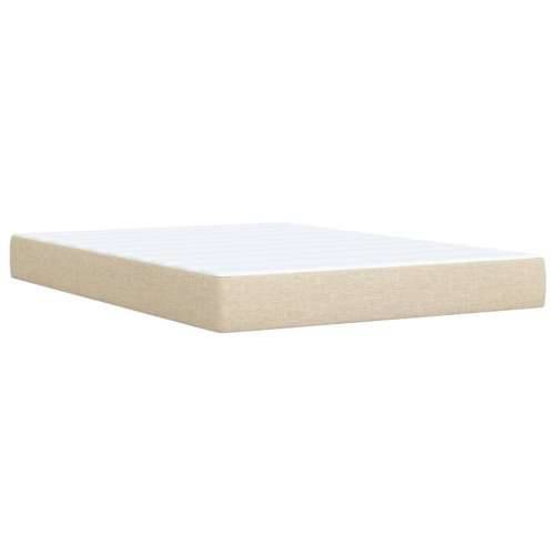 Krevet s oprugama i madracem krem 140 x 190 cm od tkanine - Krema 140 x 190 cm Gladak dizajn Cijena