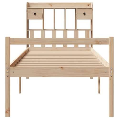 Krevet s regalom za knjige bez madraca 100 x 200 cm od borovine - Prirodna 100 x 200 cm Cijena