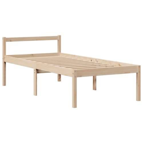 Krevet s regalom za knjige bez madraca 100 x 200 cm od borovine - Prirodna 100 x 200 cm Cijena