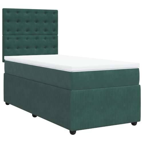 Box spring krevet s madracem tamnozeleni 100x200 cm baršunasti - Tamnozelena 100 x 200 cm gumbi Cijena