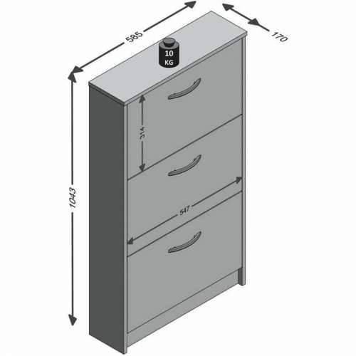 Ormarić za cipele FMD Bijela 58,5 x 104,5 x 17 cm Cijena