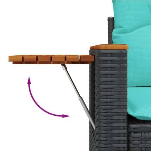 Vrtna garnitura - 6-dijelni set vrtnih sofa od poliratana s jastucima crni - Crna Bez stola 1 Cijena