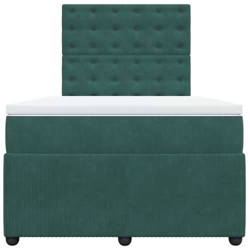 Box spring krevet s madracem tamnozeleni 120x200 cm baršunasti - Tamnozelena 120 x 200 cm gumbi Cijena
