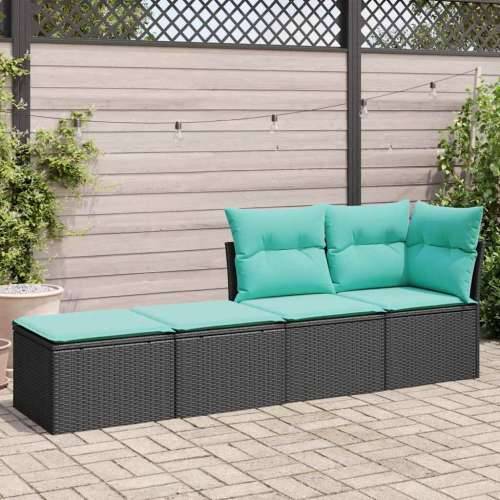 Vrtna garnitura - 2-dijelni set vrtnih sofa s jastucima crni od poliratana bagrem - Crna 1 Cijena