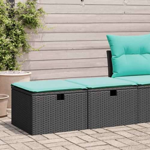 Vrtna garnitura - 2-dijelni set vrtnih sofa s jastucima crni od poliratana bagrem - Crna 1 Cijena