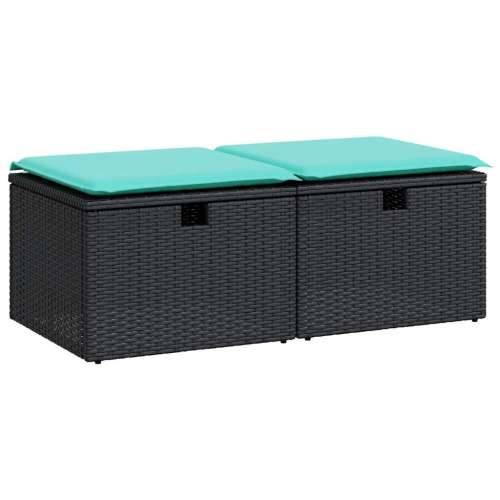 Vrtna garnitura - 2-dijelni set vrtnih sofa s jastucima crni od poliratana bagrem - Crna 1 Cijena