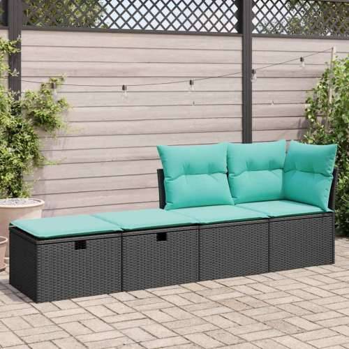 Vrtna garnitura - 2-dijelni set vrtnih sofa s jastucima crni od poliratana bagrem - Crna 1 Cijena