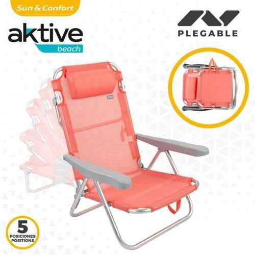 Sklopivu Stolicu Aktive Flamingo Roza 48 x 46 x 84 cm 47 x 63 x 99 cm Plaža Jastuk Torba za pohranu Podmetači za čaše Cijena