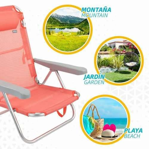 Sklopivu Stolicu Aktive Flamingo Roza 48 x 46 x 84 cm 47 x 63 x 99 cm Plaža Jastuk Torba za pohranu Podmetači za čaše Cijena