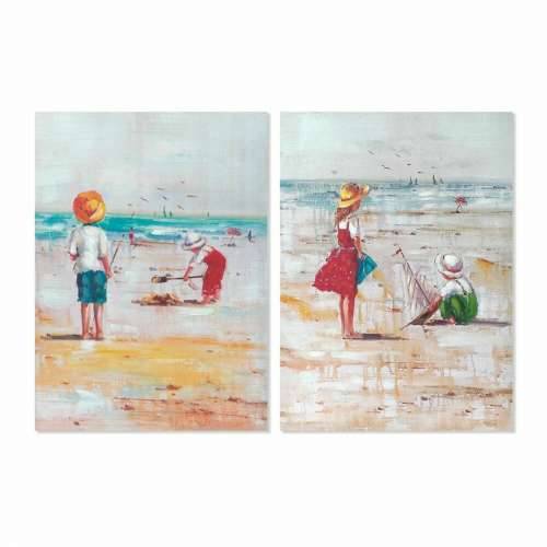 Slika DKD Home Decor Plaža djeca (50 x 2,5 x 70 cm) (2 kom.) Cijena