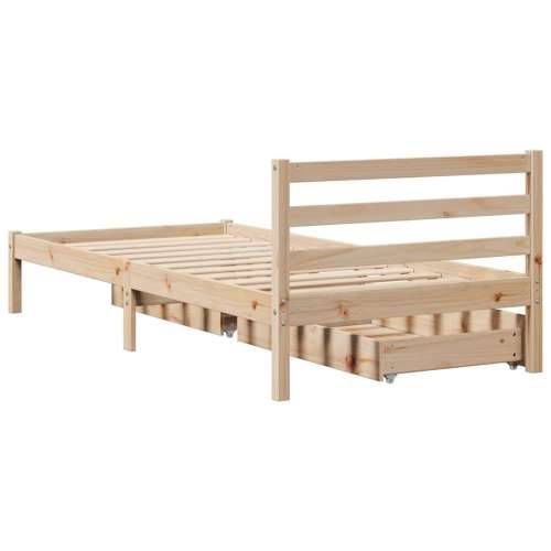 Okvir kreveta bez madraca 90 x 200 cm od masivne borovine - Prirodna 90 x 200 cm Cijena