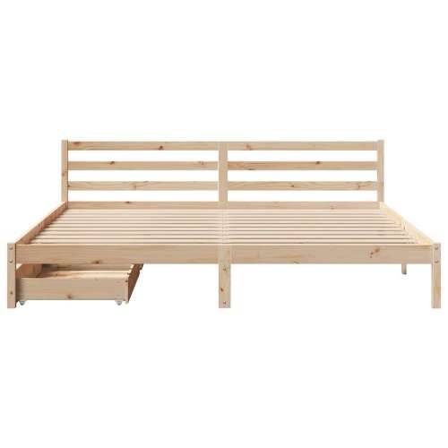 Okvir kreveta bez madraca 200 x 200 cm od masivne borovine - Prirodna 200 x 200 cm Cijena