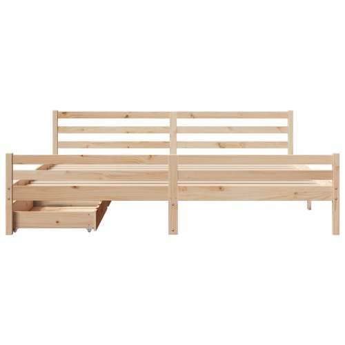 Okvir kreveta bez madraca 200 x 200 cm od masivne borovine - Prirodna 200 x 200 cm Cijena