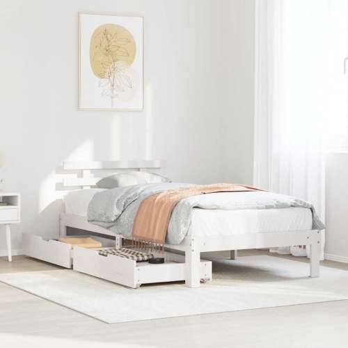 Okvir kreveta s ladicama bez madraca bijeli 75x190 cm - Bijela 75 x 190 cm Cijena