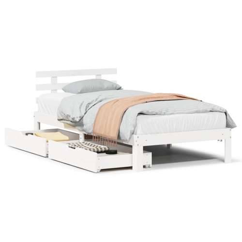 Okvir kreveta s ladicama bez madraca bijeli 75x190 cm - Bijela 75 x 190 cm Cijena