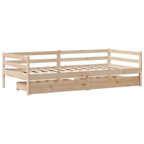 Dnevni krevet s ladicama bez madraca 90x200 cm masivno drvo Cijena