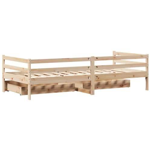 Dnevni krevet s ladicama bez madraca 90x200 cm masivno drvo Cijena